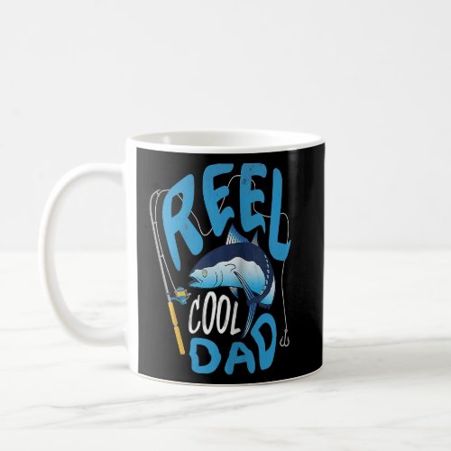 Retro Reel Cool Dad Fishing  Vintage Fathers Fish Coffee Mug