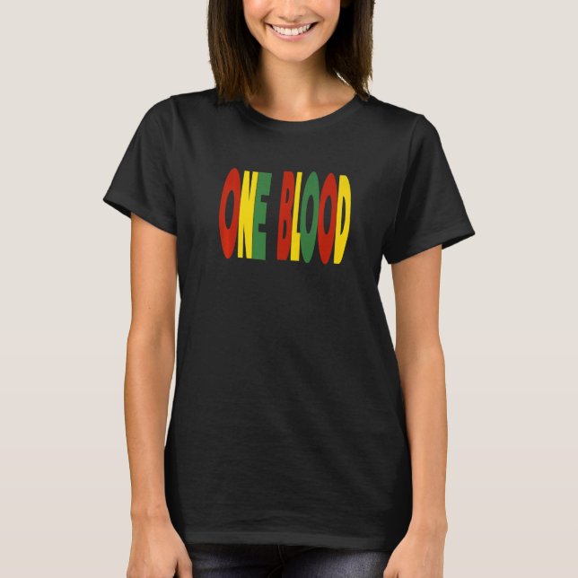 Retro Reggae Music One Blood Jamaica Roots & Cultu T-Shirt (Front)