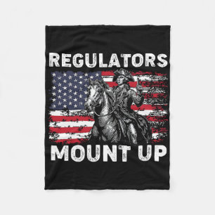 Retro Regulators Mount Up Funny Flag Usa Cowboy 4t Fleece Blanket