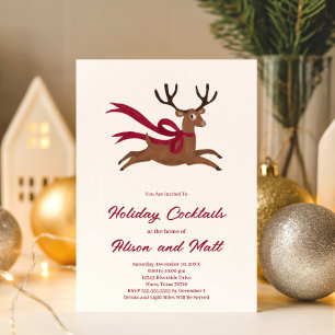 Retro Reindeer Atomic Mid Century Modern Christmas Invitation