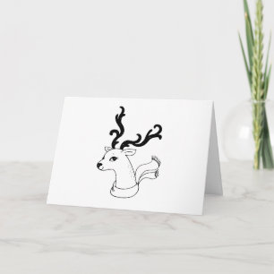 Retro reindeer merry everything happy always holiday card