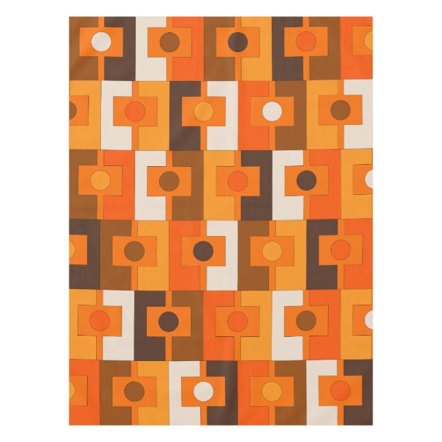 Retro Rektangel Geometric Mid Century Mod Pattern Tablecloth (Front)