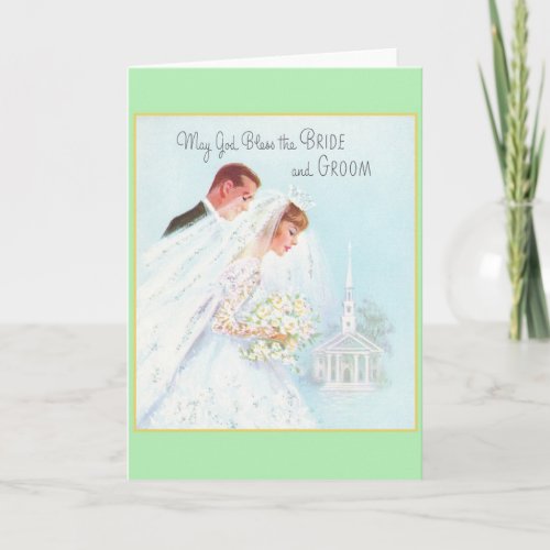Retro Religious Wedding Greeting Card