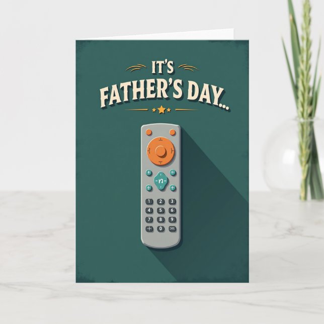 Retro Remote Fathers Day Card (Front)