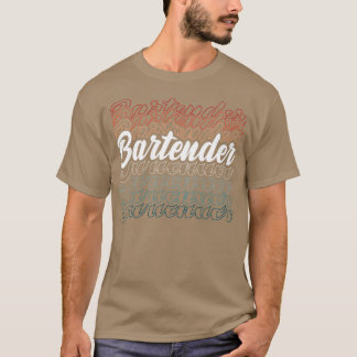 Retro Repeating Text Bartender 1 T-Shirt