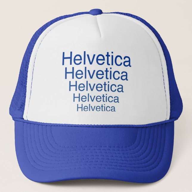 Retro Repeating Typographic Minimalist Trucker Hat (Front)