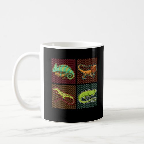 Retro Reptiles Lizard Chameleon Iguana Coffee Mug