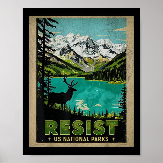 Retro Resist Alt Us National Park Nps Service Poster (Front)