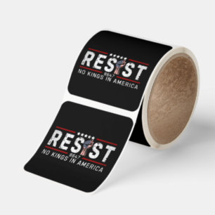Retro Resist No Kings In America Square Sticker