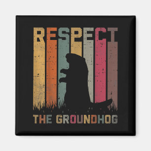 Retro Respect The Groundhog Woodchuck Animal Groun Magnet