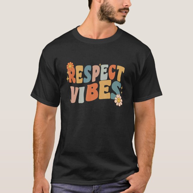 Retro Respect Vibes Teacher Women Kids T-Shirt (Front)