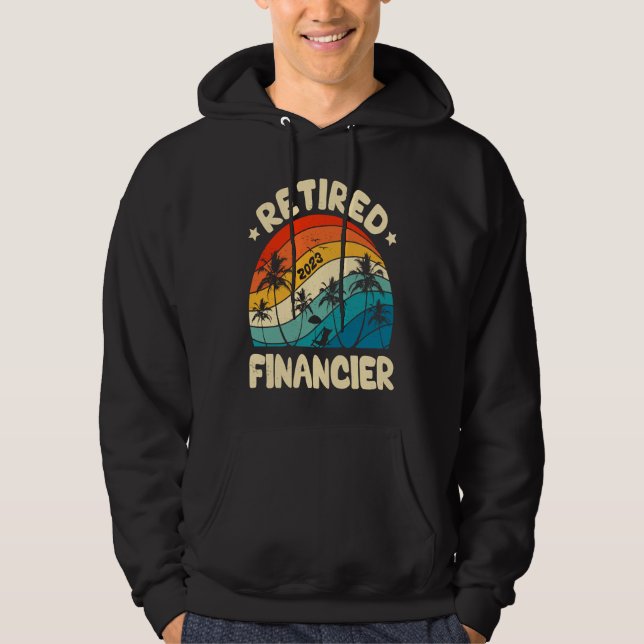 Retro Retired Financier Vintage Retirement Worked Hoodie (Front)