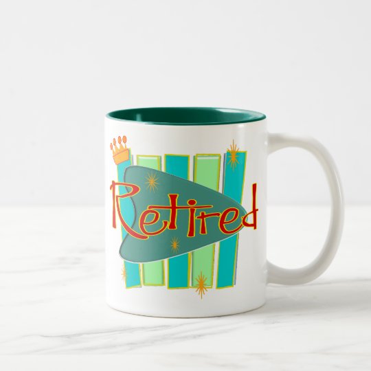 RETRO RETIRED Gifts Two-Tone Coffee Mug