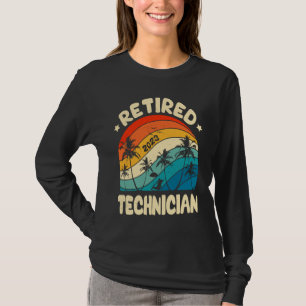 Retro Retired Technician Vintage Retirement Worked T-Shirt