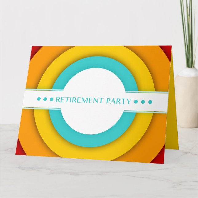 retro retirement party card (Front)