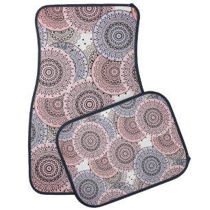 Retro, retro pattern, beige , grey  elegant car floor mat