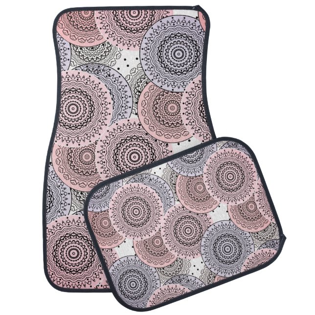 Retro, retro pattern, beige , grey  elegant car floor mat (Set)