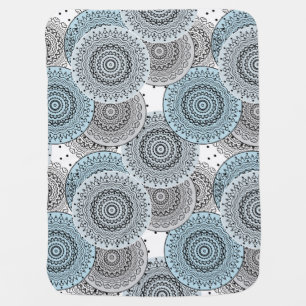 Retro, retro pattern, blue and gray,  elegant baby blanket