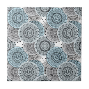 Retro, retro pattern, blue and gray,  elegant ceramic tile