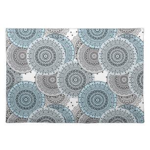 Retro, retro pattern, blue and gray, elegant cloth placemat