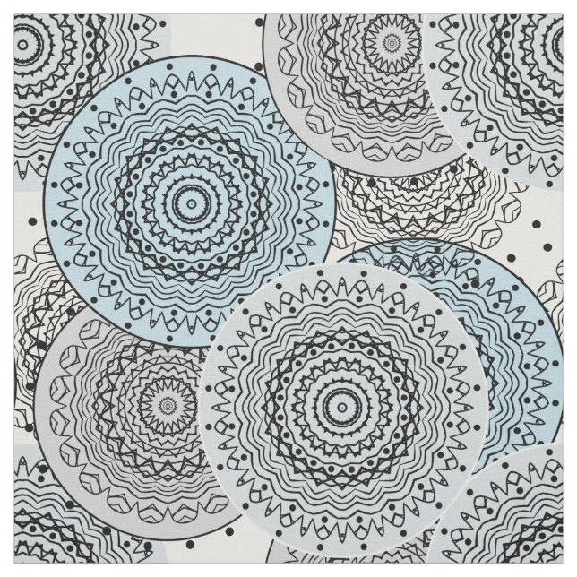 Retro, retro pattern, blue and gray,  elegant fabric (Swatch)