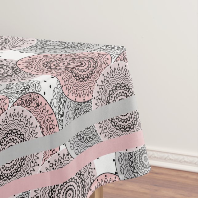 Retro, retro pattern, blue and pink,  elegant tablecloth (In Situ)