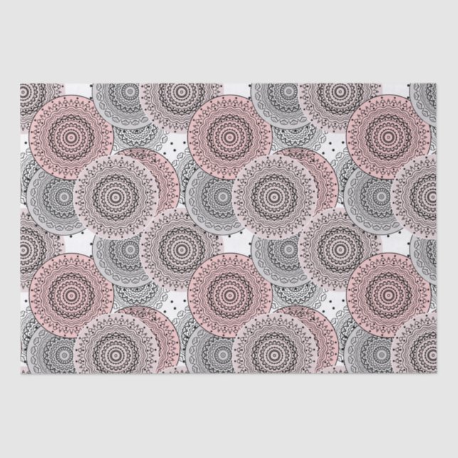 Retro, retro pattern, blue and pink,  elegant tissue paper (Front)