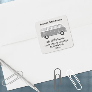 Retro Return Address Family Reunion Square Sticker