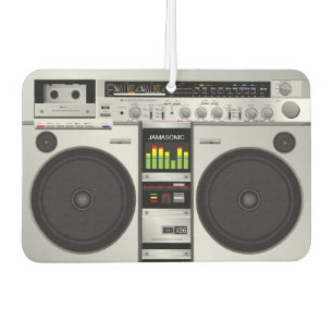 Retro Rewind: Customizable 80's Boombox Graphic Air Freshener