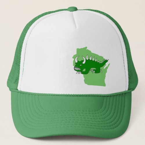 Retro Rhinelander Hodag and Wisconsin Hat