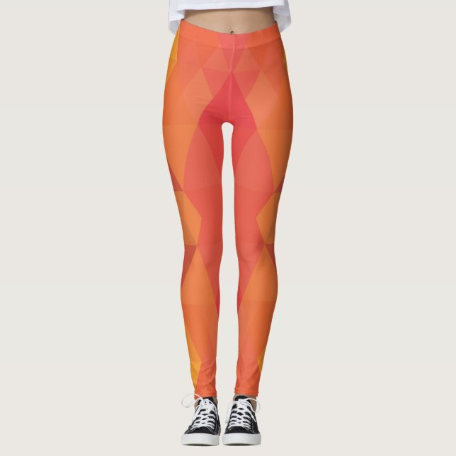 Retro rhombus abstract design leggings (Front)