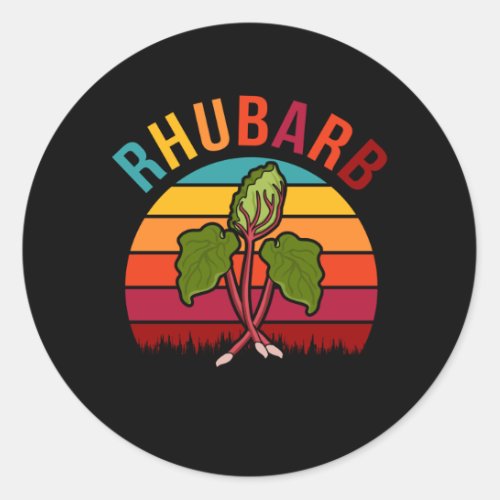 Retro Rhubarb Vintage Rhubard Strawberry Pie Day Classic Round Sticker