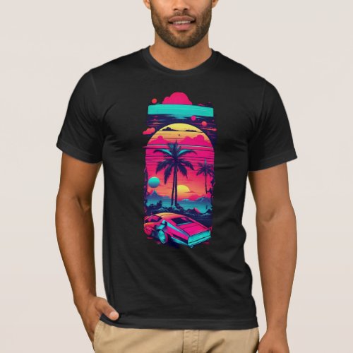 Retro Rhythms A Fusion of 80s and 90s Prints T_Shirt