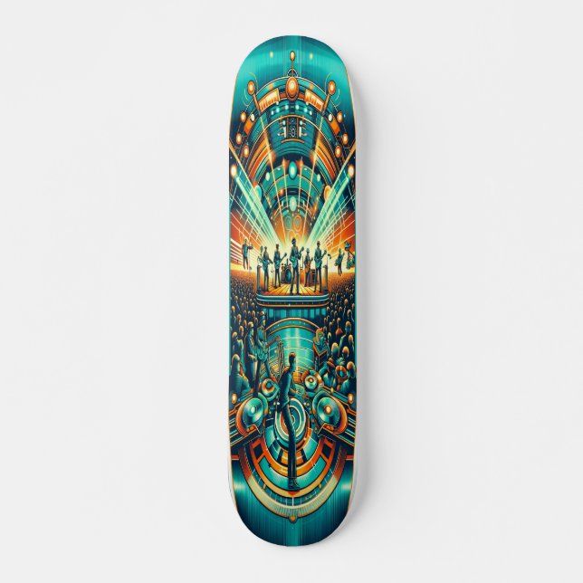 "Retro Rhythms Festival Deck" Skateboard (Front)