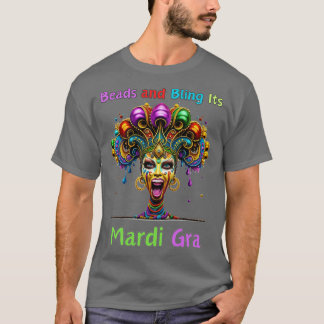 Retro Rhythms of Mardi Gras Beads Fusion  Cajun Pa T-Shirt
