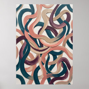 Retro Ribbon Abstract Pattern Poster
