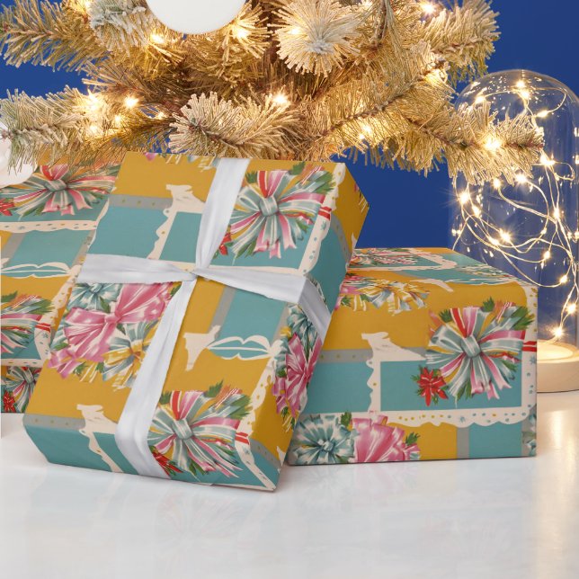 Retro Ribbon Christmas Gift Wrap (Holidays)