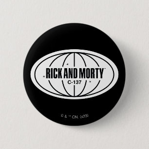 Retro Rick and Morty C-137 Dimension Badge Button