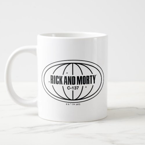 Retro Rick and Morty C_137 Dimension Badge Giant Coffee Mug