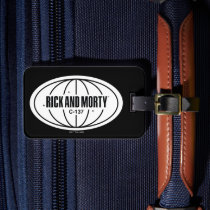 Retro Rick and Morty C-137 Dimension Badge Luggage Tag