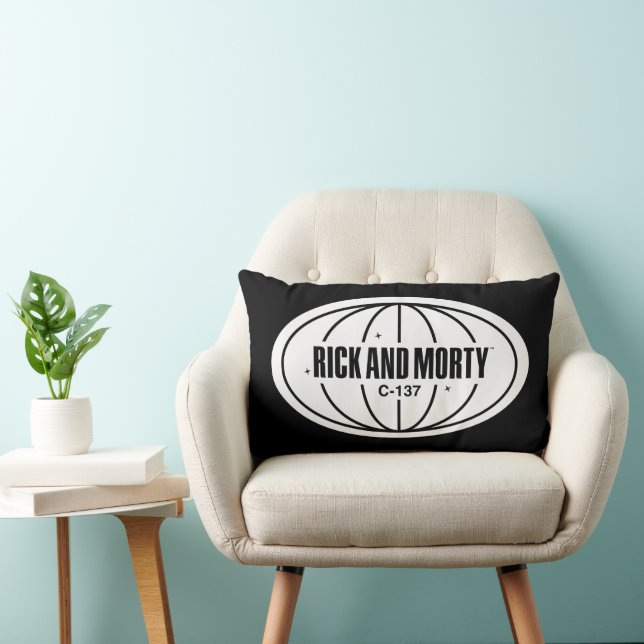 Retro Rick and Morty C-137 Dimension Badge Lumbar Pillow (Chair)