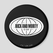 Retro Rick and Morty C-137 Dimension Badge Magnet