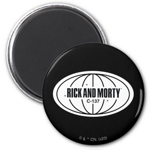 Retro Rick and Morty C_137 Dimension Badge Magnet