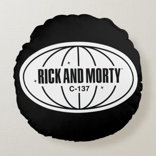 Retro Rick and Morty C_137 Dimension Badge Round Pillow
