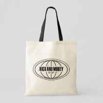 Retro Rick and Morty C-137 Dimension Badge Tote Bag