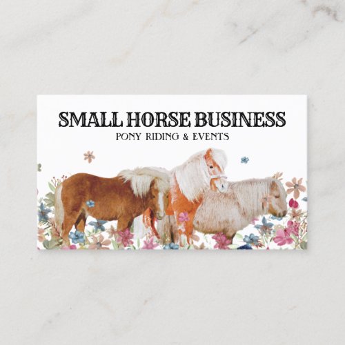 Retro Ride Club Pony Floral Small Horses Business Card