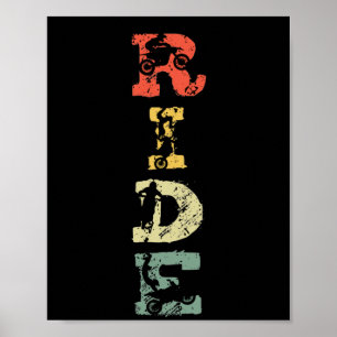Retro Ride Dirt Bike Motocross Motorcycle Rider Poster