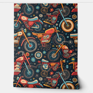 "Retro Riding: Motorbike Mosaic " Wallpaper