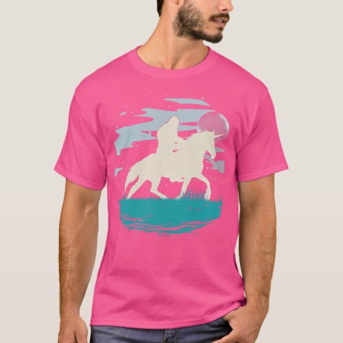 Retro Riding Unicorn T_Shirt