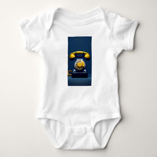 Retro Ring Vintage Yellow Telephone Baby Bodysuit